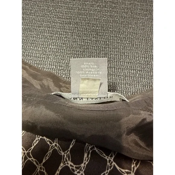 Ann Taylor 100% Silk Fully Lined Brown‎ Pleated Skirt Size 12 - Picture 7 of 7